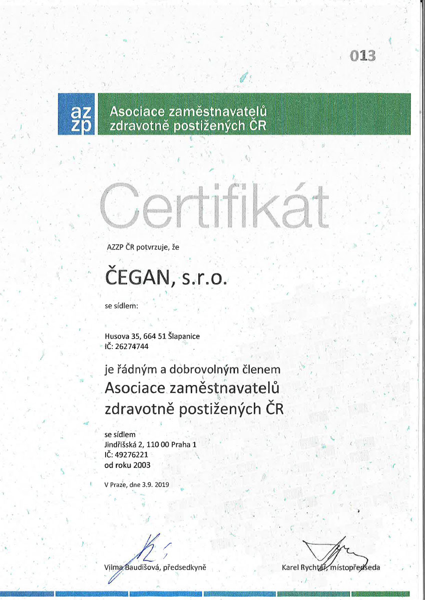 Certifikat AZZP